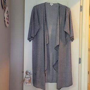 GUC Ruffle Hem Opening Lightweight Open Front Jacket